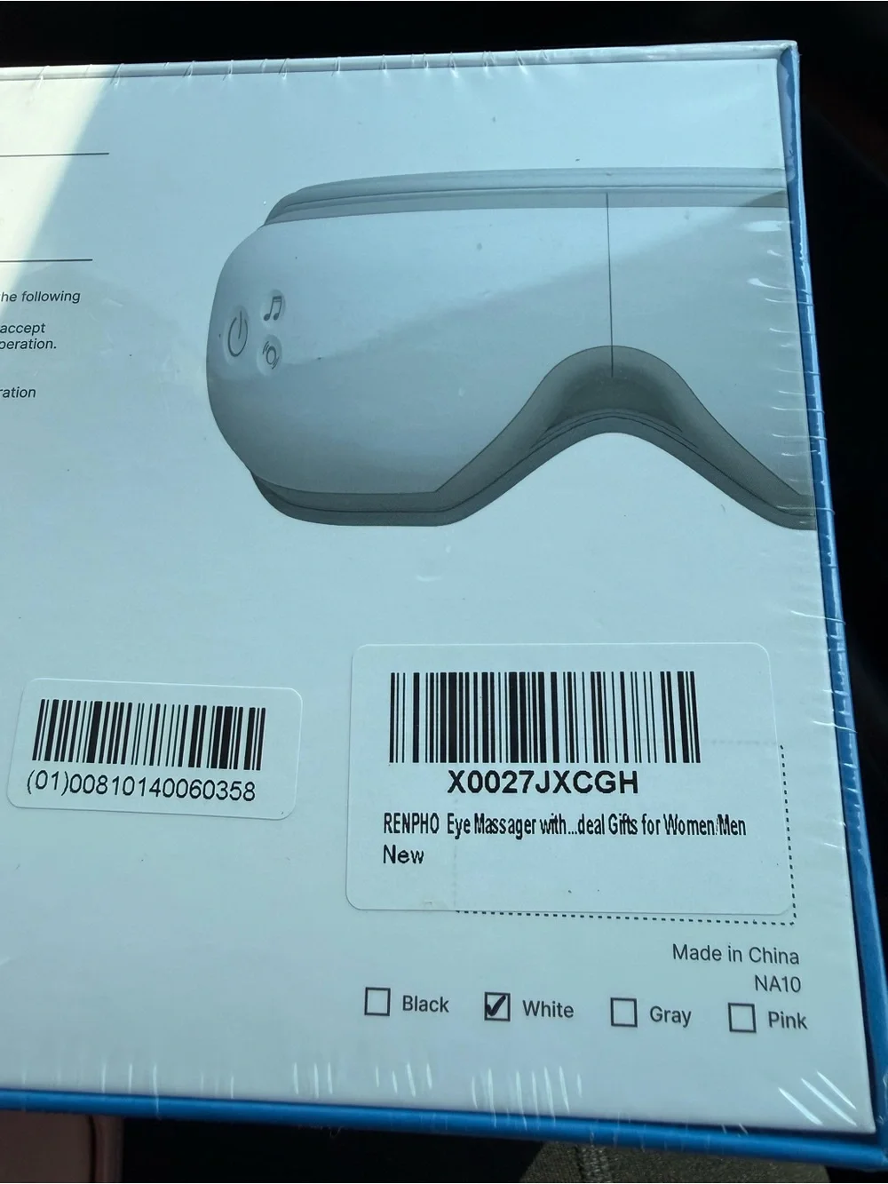 Eyeris 1 White Eye Massager with Heating & Bluetooth